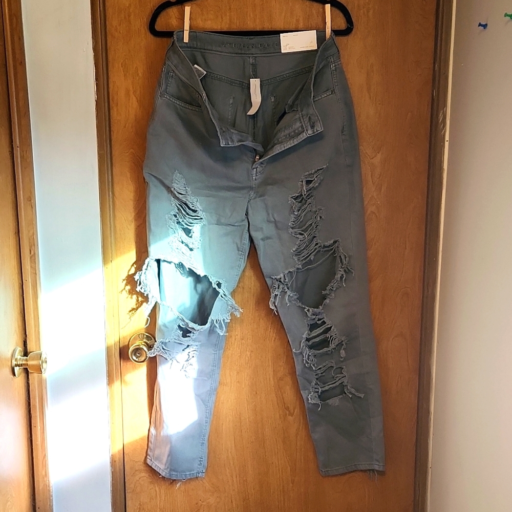 American Eagle Distressed Mom Jeans